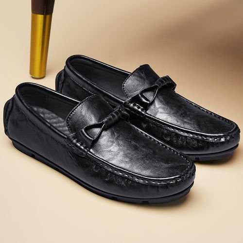 2025秋冬新款真皮豆豆鞋乐福鞋懒人一脚蹬软底软面透气舒适男鞋主图