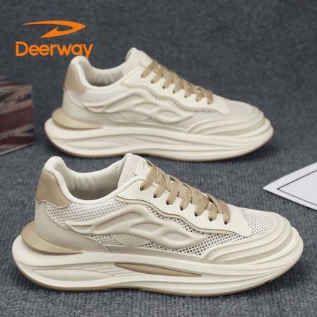 德尔惠夏季透气专用开车男鞋运动跑步休闲增高网面老爹潮鞋子男士