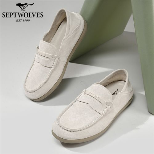 七匹狼春季素面一脚蹬休闲皮鞋男款商务皮鞋鞋子男士懒人鞋英伦风主图