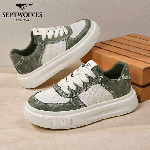七匹狼男鞋透气休闲板鞋男白低帮鞋夏季布鞋休闲鞋时尚轻便百搭主图