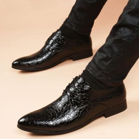 软皮正装商务休闲皮鞋男真皮尖头亮皮韩版潮流内增高男士皮鞋婚鞋