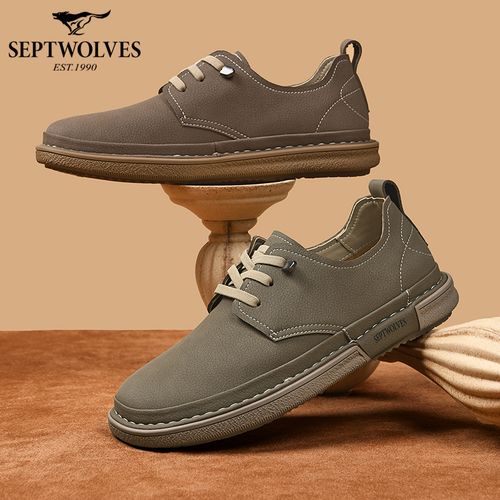 七匹狼男鞋春季复古港风松紧带增高休闲皮鞋防水男士鞋子耐磨夏季主图