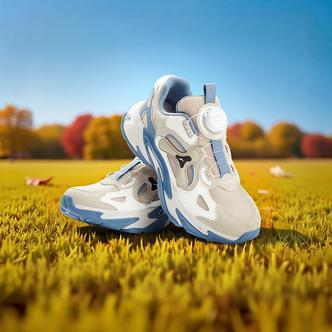 星辰安踏儿童男大童休闲鞋2025上新款舒适防滑耐磨青少年旋钮童鞋