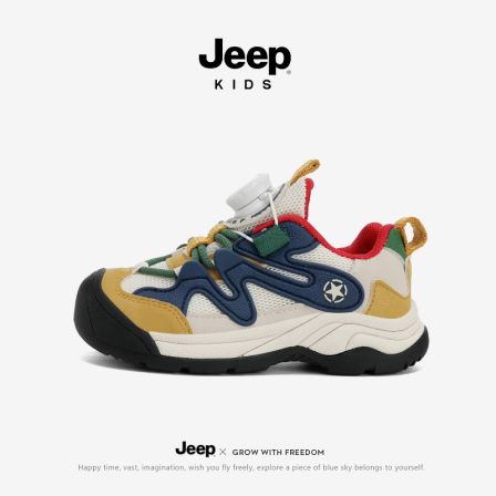jeep中小童学步鞋男童春季户外防滑儿童运动鞋轻便耐磨女童跑步鞋