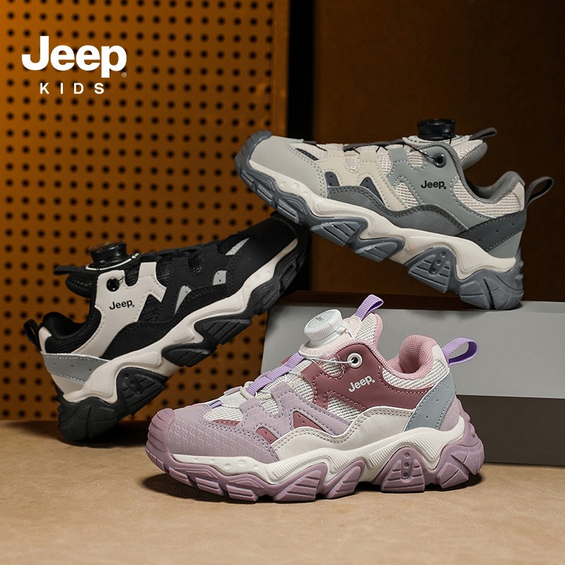 Jeep男童运动鞋2026新款春季中大童百搭时尚跑步鞋防滑户外登山鞋主图