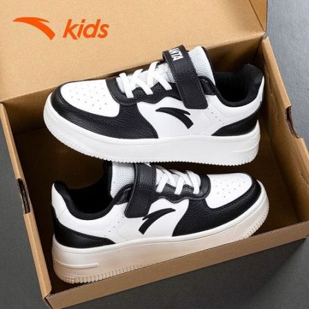 安踏儿童学生低帮板鞋男大童小白鞋男童春季女孩休闲鞋运动鞋童鞋