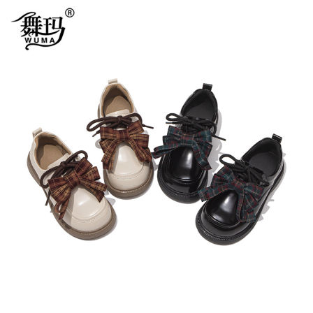 女童鞋子儿童皮鞋2026新款春季乐福鞋英伦风蝴蝶结公主学院风单鞋