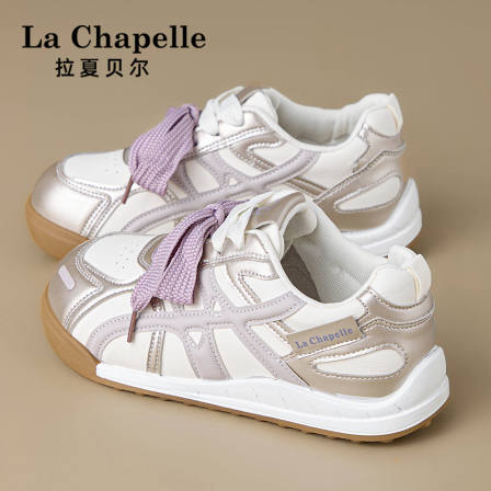 拉夏贝尔厚底运动鞋女2026新款春夏学生百搭透气网面休闲小白板鞋