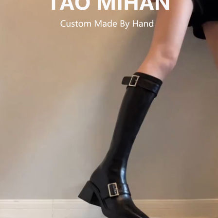 真皮巨好看黑色高跟长筒靴女2026新款厚底粗跟骑士靴高筒瘦瘦靴子