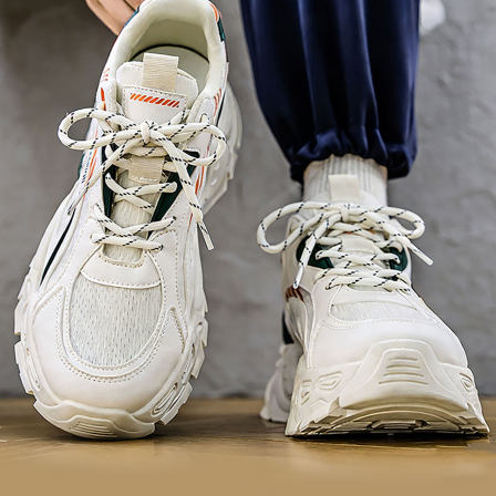 男鞋2026新款今年流行爆款老爹潮鞋透气防臭青少年百搭增高厚底鞋