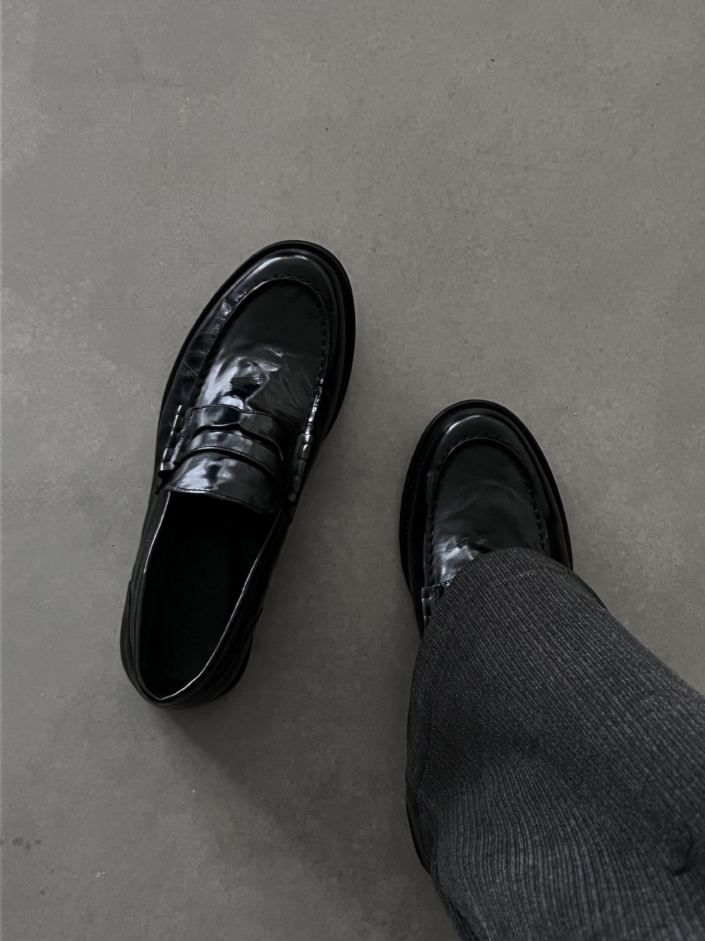 潮牌水洗褶皱极简乐福鞋男款高级德比懒人一脚蹬英伦通勤休闲皮鞋主图