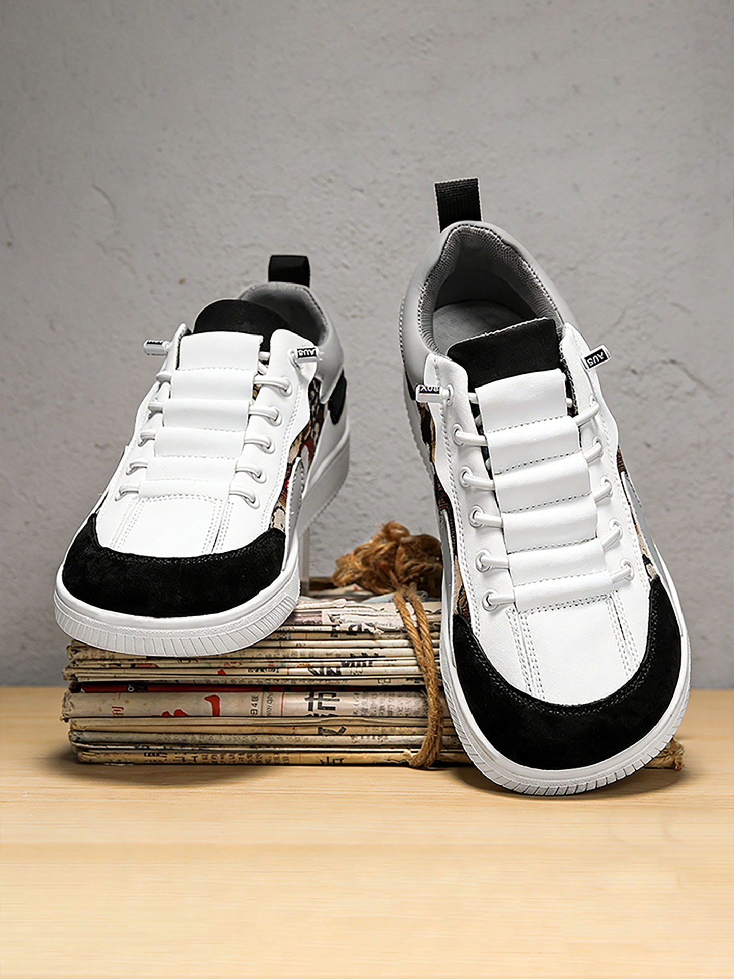 男鞋不挤脚宽头板鞋防滑平底舒适赛车鞋男士不系带加宽休闲大头鞋主图