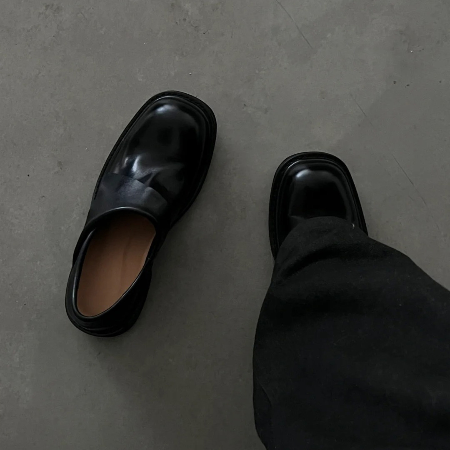 老钱风慵懒乐福鞋男款休闲厚底增高一脚蹬套脚通勤大头德比鞋皮鞋主图