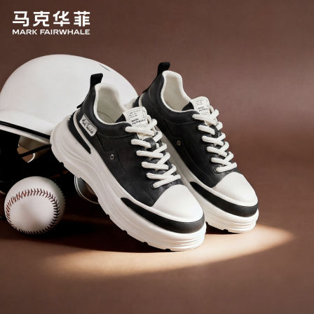 马克华菲男鞋2026新款低帮运动休闲鞋男士厚底老爹鞋百搭增高鞋子