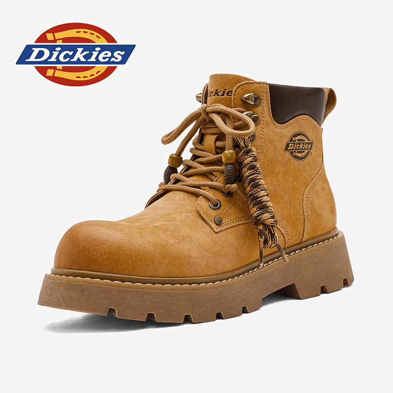 Dickies马丁靴男款2026新款男鞋冬季加绒靴子男靴男士中帮工装靴主图