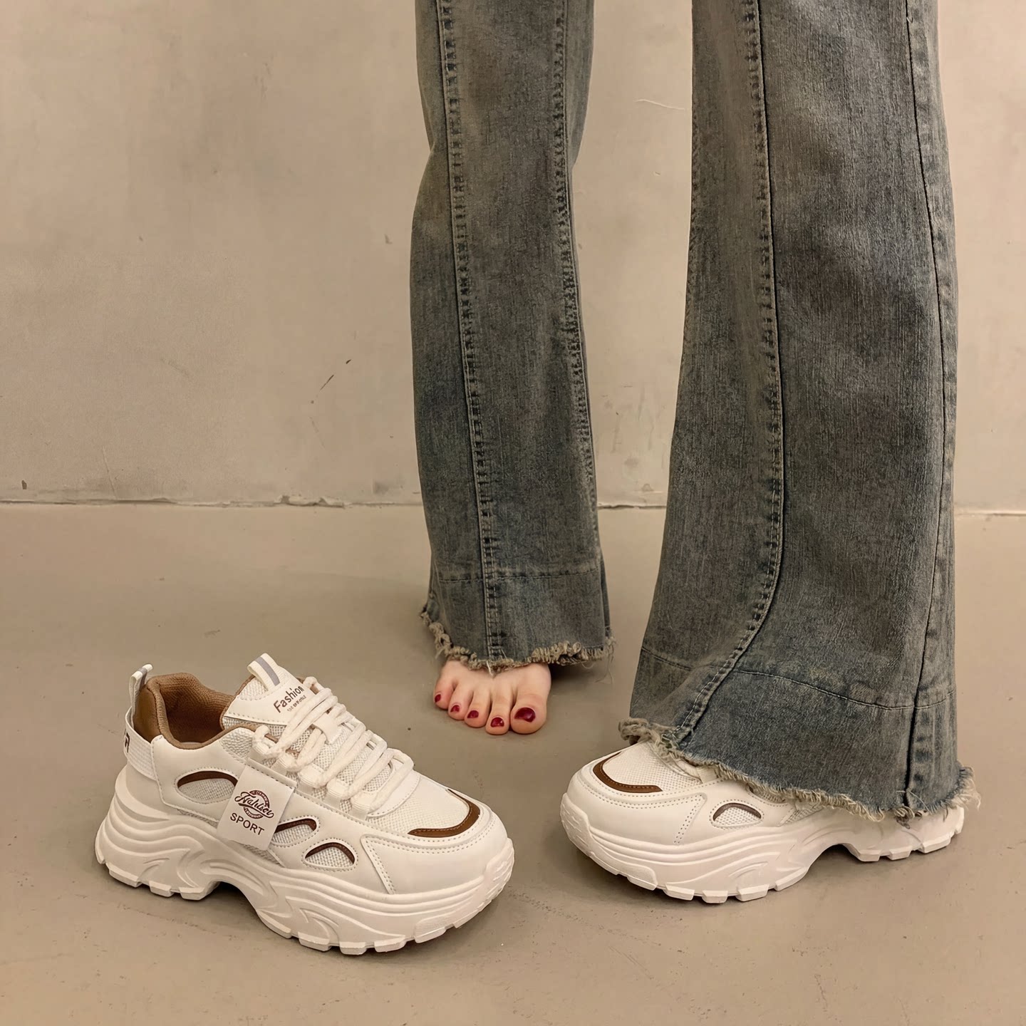 小个子老爹鞋女2026新款爆款女鞋厚底增高时尚百搭休闲运动鞋女款主图