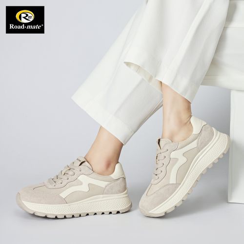 路伴真皮厚底增高德训鞋2026新款百搭女鞋阿甘运动休闲鞋商场同款主图