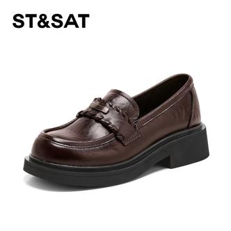 星期六厚底乐福鞋女2026春季新款复古英伦风小皮鞋通勤一脚蹬单鞋主图