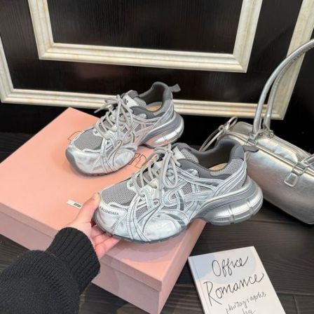 歌诗茵真皮老爹鞋女2026春季新款网面透气休闲鞋百搭厚底运动潮鞋