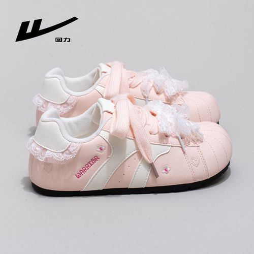 回力小白鞋女2026春季新款粉色芭蕾风德训鞋蝴蝶结百搭休闲板鞋子主图