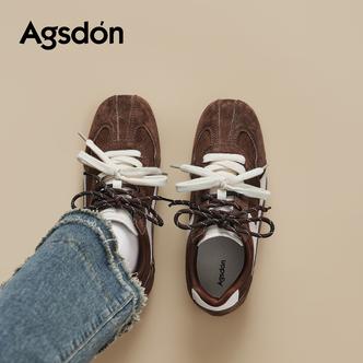 奥古狮登棕色德训鞋女款2025新款秋冬美拉德软底休闲鞋百搭女鞋xx主图