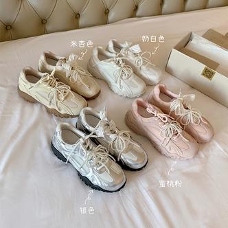 【咩咩专属】月牙底~5CM带内增高休闲运动阿甘鞋女德训鞋E5109017