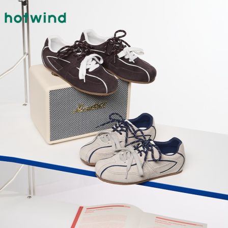 热风2026年春季复古德训户外运动慢跑鞋新款女士休闲鞋H11W26547