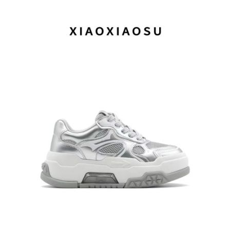 小小苏网面透气真皮气垫小白鞋百搭夏季时尚经典轻奢系带；XDXAD02