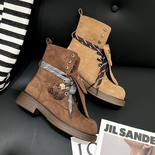 小小苏松果系列学院风春秋马丁靴英伦风筒靴中筒;EQX55512主图