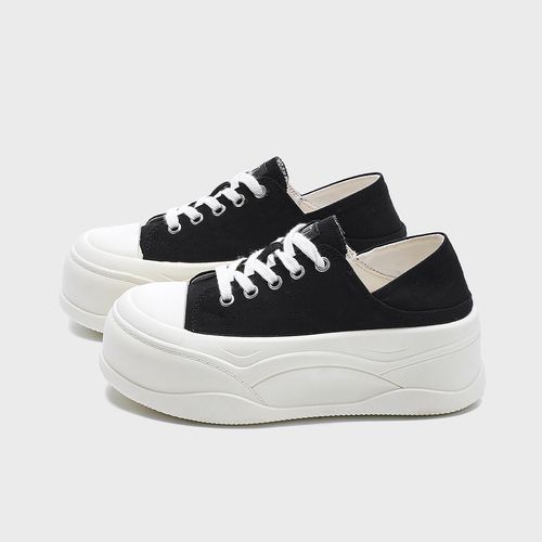 苏苏严选厚底帆布鞋女2025新款夏季休闲百搭休闲板鞋包头两穿拖鞋主图