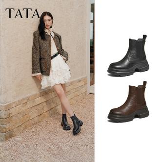 TATA他她2025冬新款商场同款百搭通勤休闲切尔西靴短靴子7OL44DD5主图