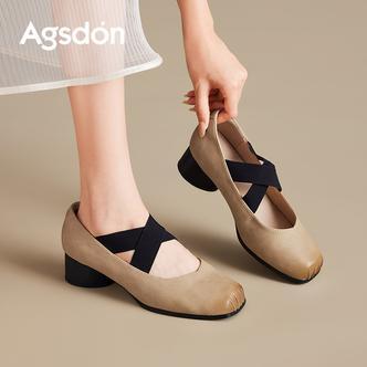 奥古狮登芭蕾玛丽珍鞋2026新款女法式交叉休闲鞋方头不累脚单鞋xx