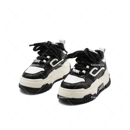 小小苏女鞋休闲时尚板鞋百搭小众时尚厚底板鞋韩版低帮；XDXAD08主图