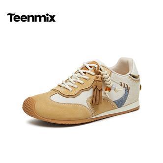 天美意2026春新款商场同款复古百搭运动女阿甘德训鞋6YC20AM6