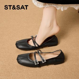 星期六玛丽珍鞋女2026新款春季黑色软底女鞋简约舒适皮鞋百搭单鞋主图