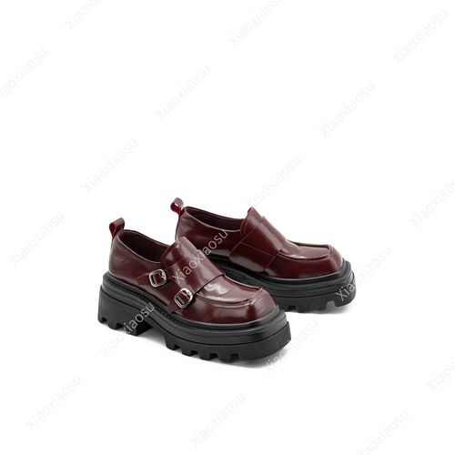 小小苏方头乐福鞋时尚ins潮走秀厚底增高休闲百搭潮；XDXAG01主图