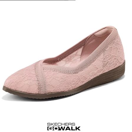 斯凯奇2026年春季新款女士蕾丝休闲坡跟鞋优雅厚底浅口单鞋159137