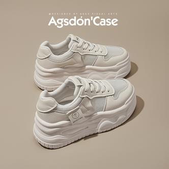 奥古狮登厚底小白鞋女2025新款夏季透气运动板鞋软底轻便休闲鞋xx主图