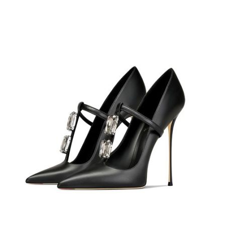 2025夏季新款尖头细跟高跟鞋女黑色小众百搭气质御姐职业通勤单鞋