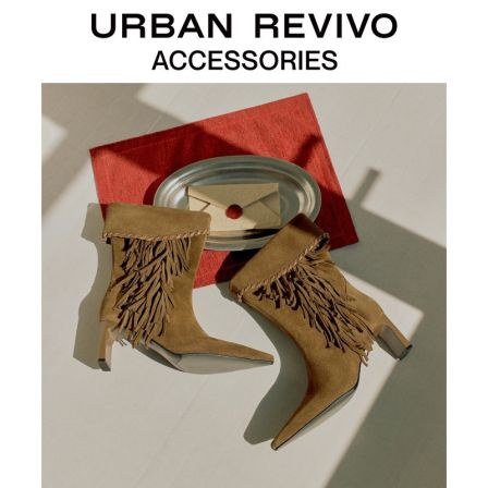 URBAN REVIVO2026春季新款女士真皮复古流苏中靴UAWS60005