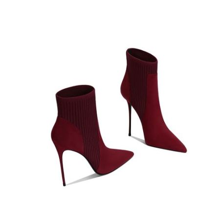 高跟靴子女2026爆款洋气秋冬新款御姐酒红色气质洋气高档弹力靴