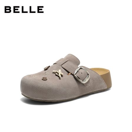百丽趣味DIY饰扣勃肯鞋女2026春新商场同款厚底增高半拖F6B1DAH6