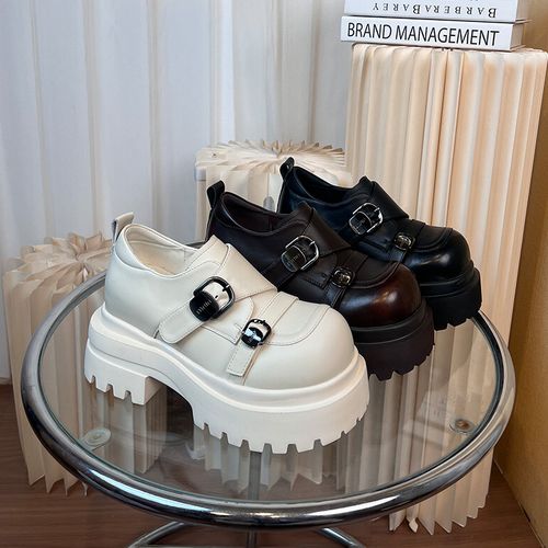 2026英伦风厚底小皮鞋女复古通勤单鞋内增高乐福女休闲鞋8151主图