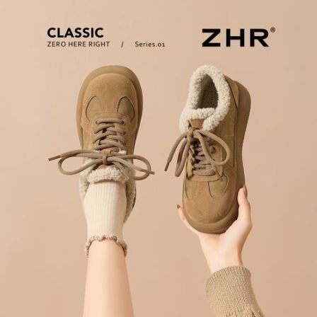 勃肯鞋女新款爆款加绒网红软底棉鞋百搭翻毛雪地靴乐福鞋单鞋女鞋