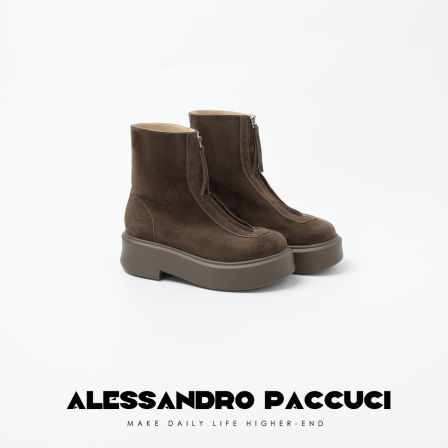 AP 洛哥25025X头层高丝光羊皮反绒厚底拉链时尚百搭马丁靴高帮鞋