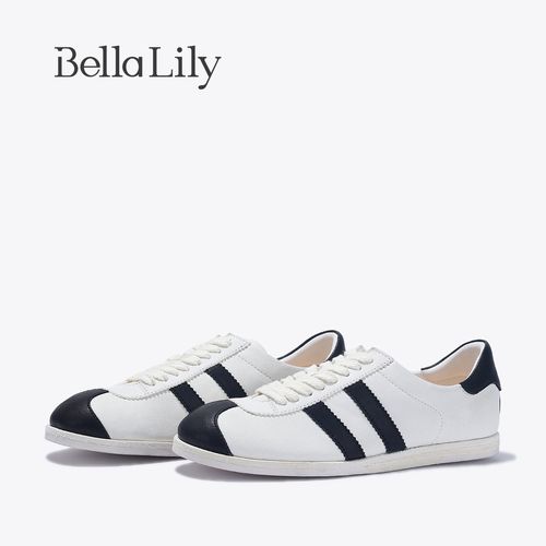BellaLily春款时尚百搭德训鞋女平底休闲鞋舒适软底鞋小白鞋主图