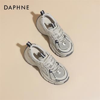 达芙妮2025秋冬厚底老爹鞋新款慢跑鞋网面透气运动鞋女小个子女鞋