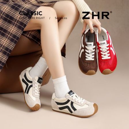 【则则/ZHR】猪剖层皮革 跟高1.5CM 复古Y头德训鞋IW05 三色可选