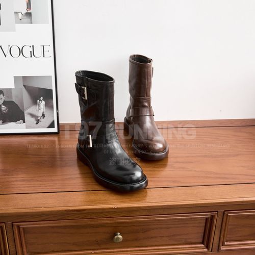 2025早秋新款短筒复古英伦风低跟套筒休闲百搭轻便短靴女G2520主图