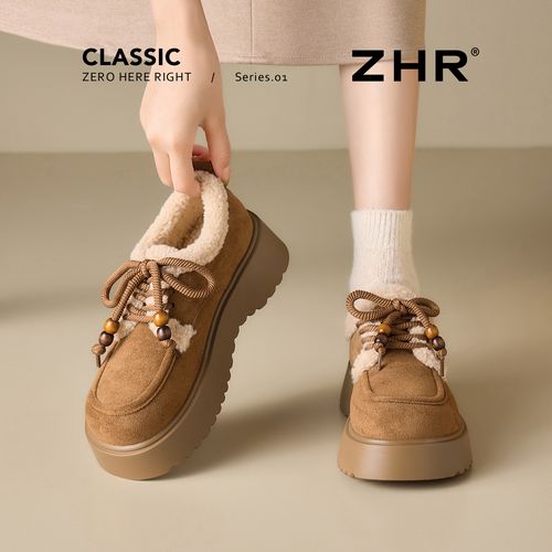 【5厘米羊羔绒勃肯】不打滑不掉跟复古小土豆勃肯鞋女款增高棉鞋女主图